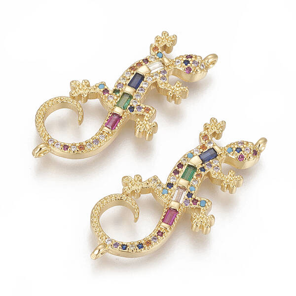Brass Micro Pave Cubic Zirconia Links