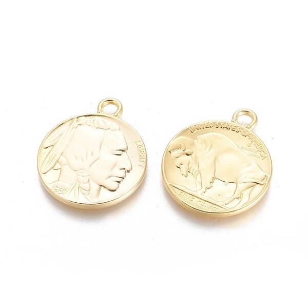 Tibetan Style Alloy Coin Pendants