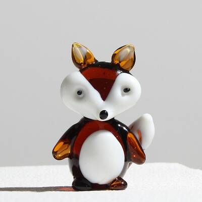 Handmade Lampwork 3D Fox Figurines