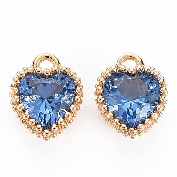 Brass Micro Pave Cubic Zirconia Charms