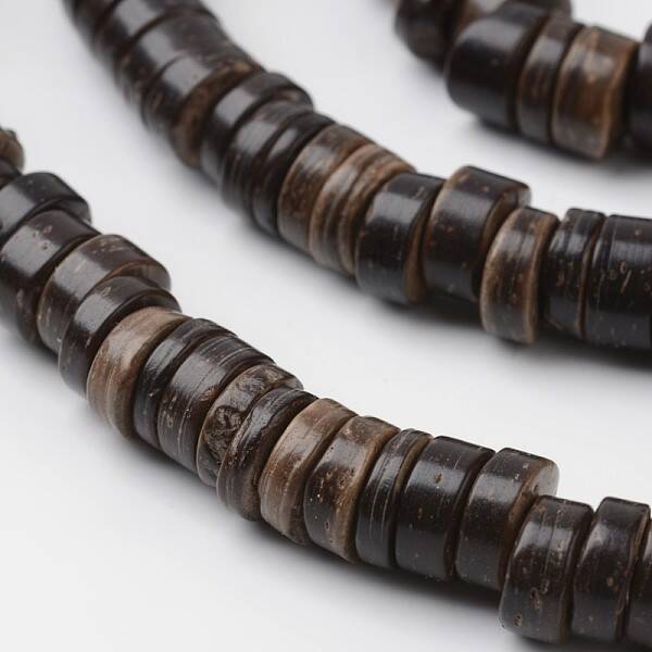 Dyed Natural Coconut Disc Bead Strands