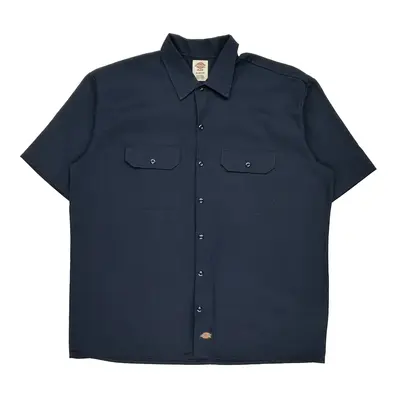 Dickies Short Sleeve Shirt - XL Blue Polyester Blend | Size: x-large