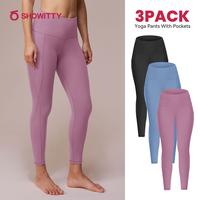 SHOWITTY 1/3 Pack Plus Size Leggings for Women with Pockets - ‌High Wais Breathable & Stretchy Yoga Pants for Summer Casual...