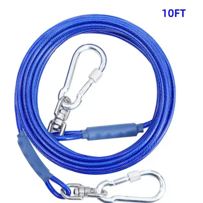 10FT Long Dog Tie Out Cable for Dogs Outside Up to 500lbs, Dog Leashe&Chains, Dogs Runner Cable for Yard,Heavy Duty Dog Lead ...