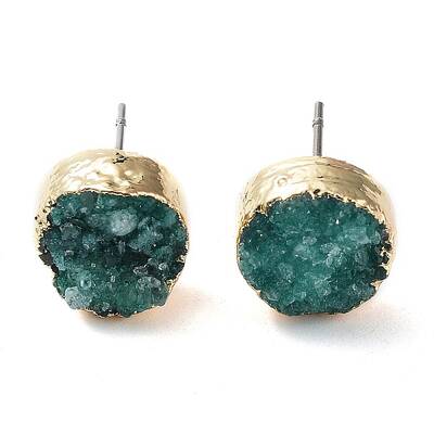 Natural Druzy Agate Stud Earrings