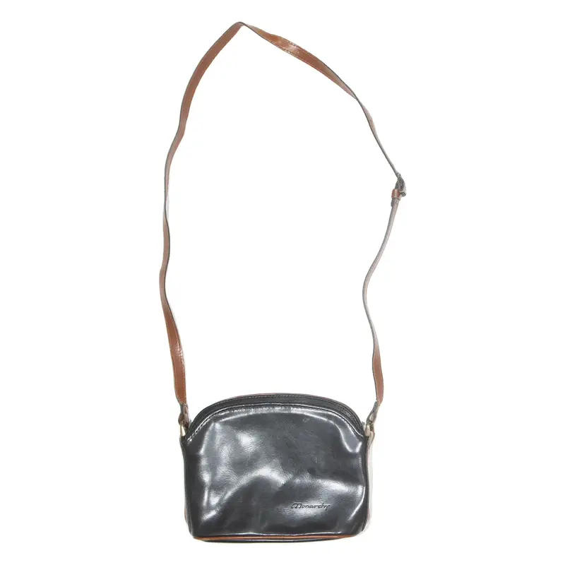 MONARCHY Womens Shoulder Bag Black Leather