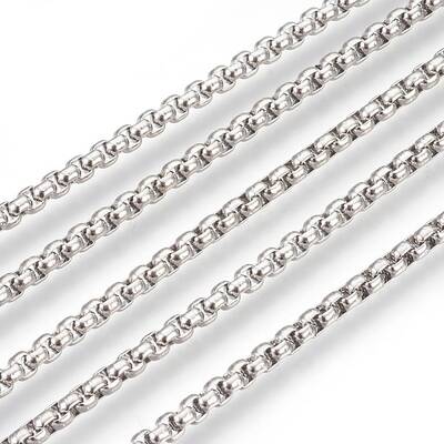 Non-Tarnish 3.28 Feet 304 Stainless Steel Box Chains
