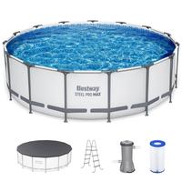 Bestway Steel Pro MAX Round Above Ground Swimming Pool Outdoor