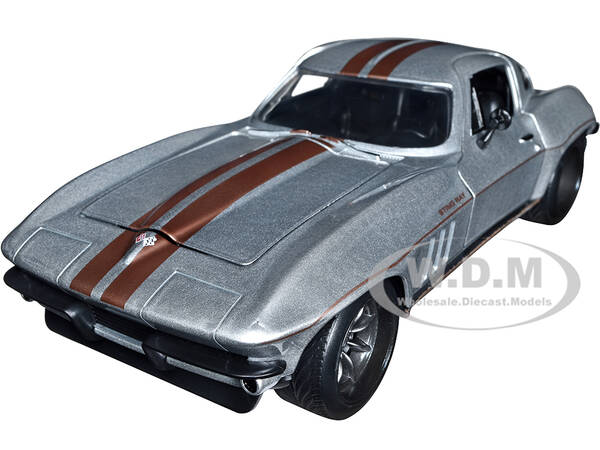 1966 Chevrolet Corvette Silver Metallic with Bronze Stripes \