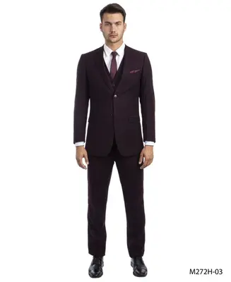 Tazio Men's 3-Piece Dark Pinstripe Suit | Award-Winning Design