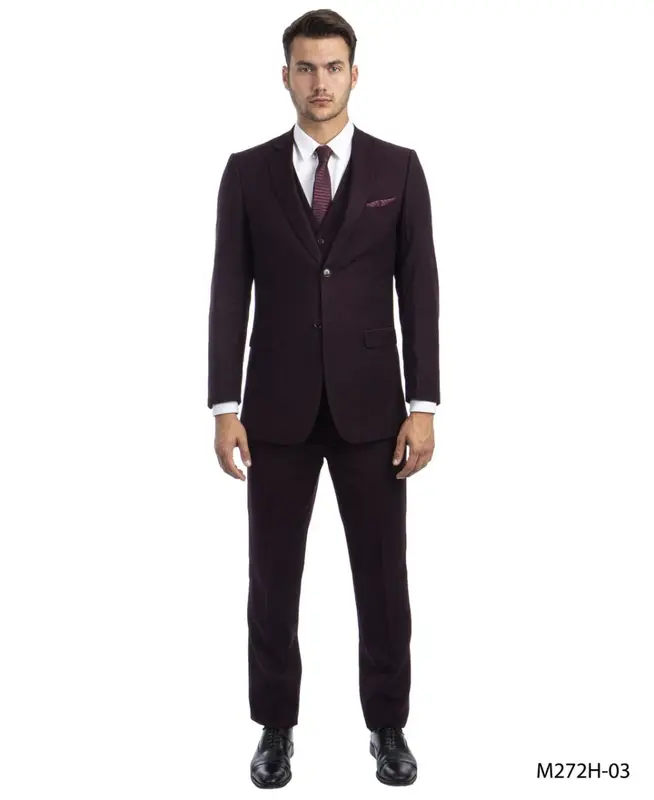 Tazio Men's 3-Piece Dark Pinstripe Suit | Award-Winning Design