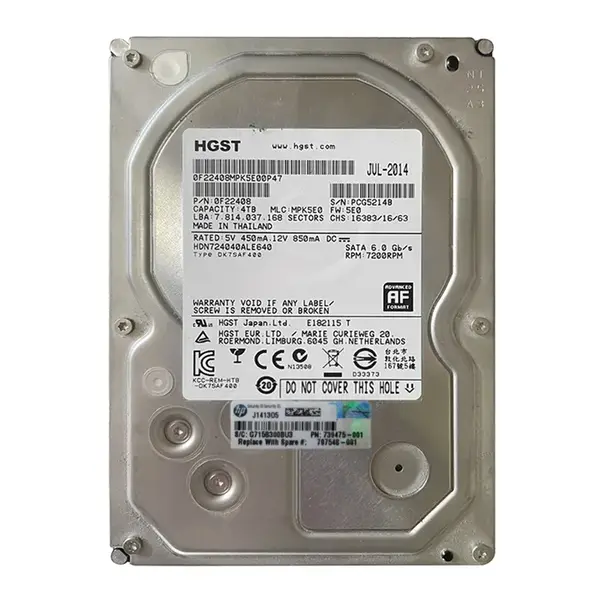 797548-001 HP 4TB 6Gb/s SATA 5900 3.5-inch 64MB Hard Drive