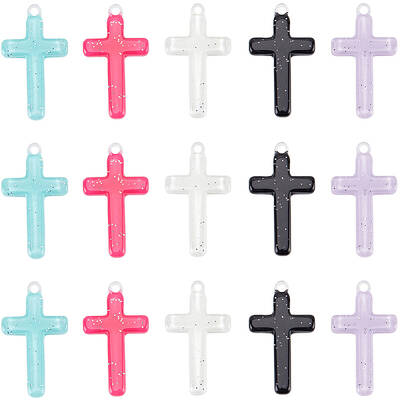 30Pcs 5 Colors Opaque Acrylic Pendants