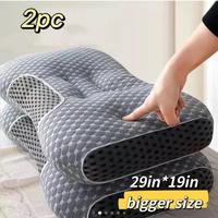 Pain-Relieving Memory Foam Neck Pillows Set of 2 for Maximum Comfort with Textured Surface and Ergonomic Design for Improved ...