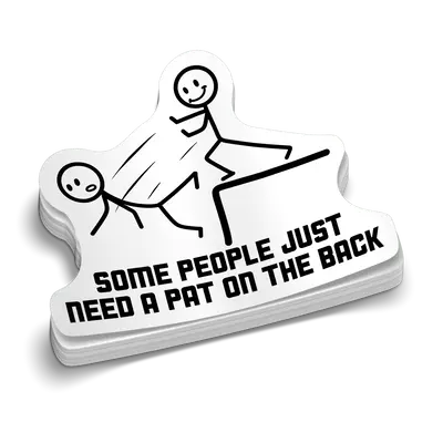 Pat On The Back -  Hard Hat Decal