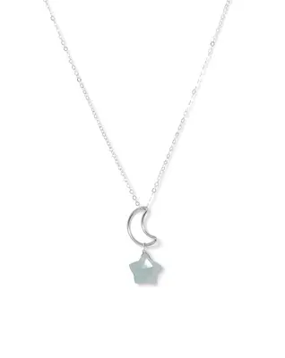 Lunastar Necklace | Metal Color: Silver | Color: Light Blue