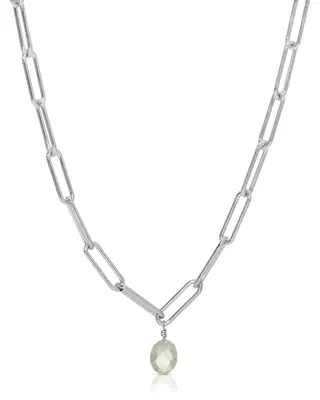 Penance Moss Amethyst Necklace | Metal Color: Silver