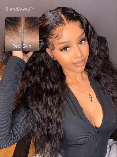 UNice 5x5 & 7x5 Thin HD BlendAway Lace Closure Glueless Water Wave Wig with Bleached Knots Match All Skin Tones