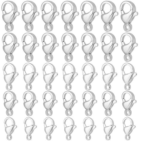 50Pcs 5 Styles 304 Stainless Steel Lobster Claw Clasps