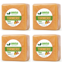 AMVital Turmeric Soap Bar (4 packs) Handmade,Targets Acne & Dark Spots, soap honey  glow face body wash skincare turmeric bod...