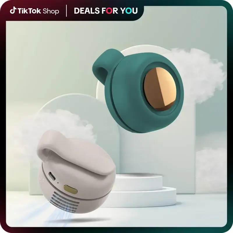 [DealsForYou] Portable Silent Mini Bladeless Electric Fan with Rotating Body and Three-speed Adjustable Silent Cooling, Clip-...