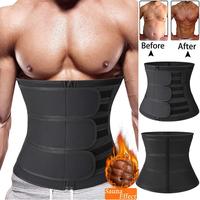 Menswear Sweat Body Shaper Waist Trainer Sports Sauna Girdle Shapewear Cincher Gym 3-Belts Binder Tummy Control Workout Fitne...