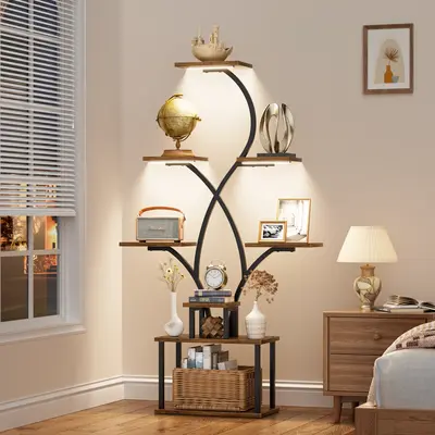 BACEKOLL 8-Tier Corner Storage Rack with Lights – 62\