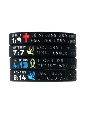 Simple Letter & Figure Pattern Silicone Bracelet, 4pcs Fashionable Rubber Bracelet for Women & Men for Party, Daily Clothing ...