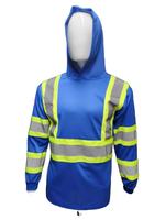 High Visibility Long Sleeve Safety Shirt with hoodie / ANSI Rate Class 3 Polyester shirt( SEE SIZEING INFORMATION ON DESCRITI...