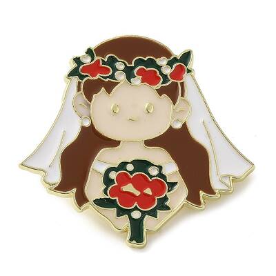Bride Zinc Alloy Enamel Pin Brooch