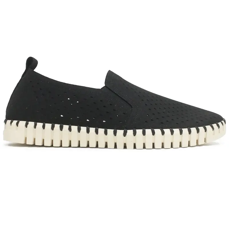 Ilse Jacobsen Tulip 140 Textile Men's Loafers Shoes - Black - Size:US 7 Men