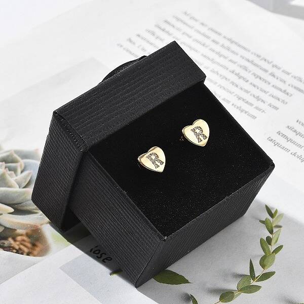 Rack Plating Brass Micro Pave Clear Cubic Zirconia Stud Earrings