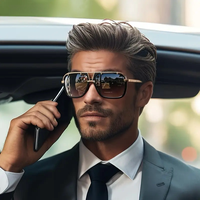 Men's Stylish Gold Metal Square Frame UV-Protection Sunglasses – Premium Everyday Wear Designer rich girl sunglasses beach ...