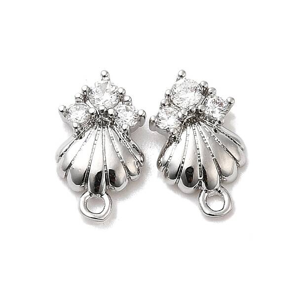 Brass Cubic Zirconia Stud Earrings Finding