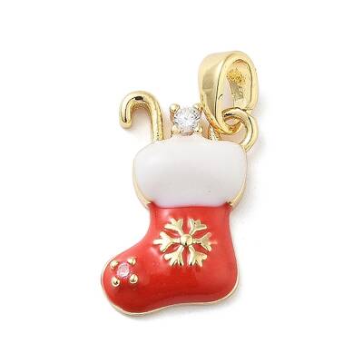 Christmas Theme Brass Micro Pave Cubic Zirconia Pendants