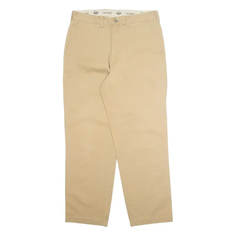 DOCKERS Chino Mens Trousers Beige Regular Straight W32 L29