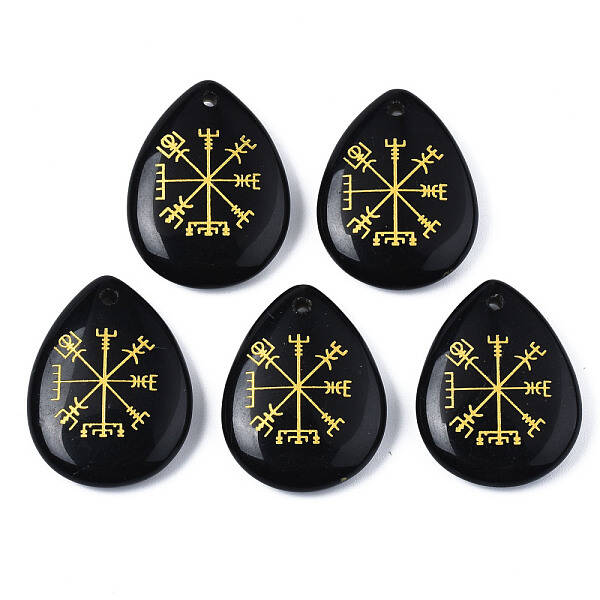 Natural Black Stone Pendants