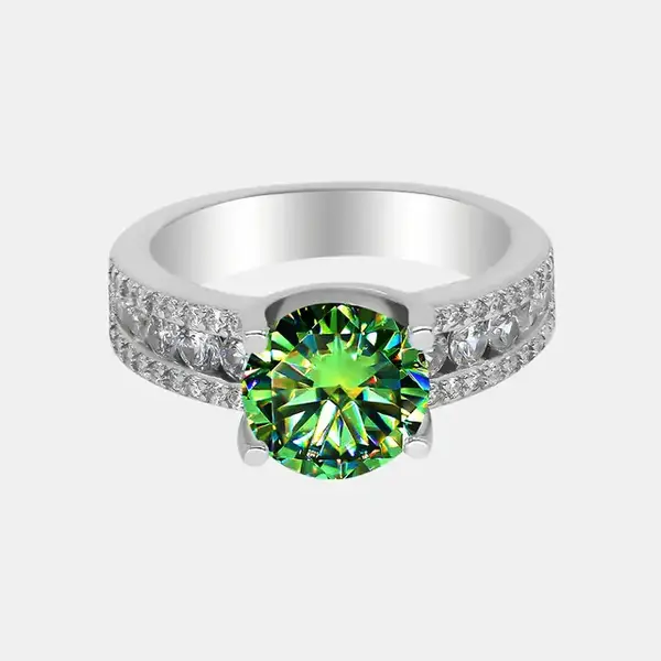 【401】Deck The Hall” 3 Carat Synthetic Moissanite Paved Channel Ring– Luxurious and Elegant Choice for Special Event...
