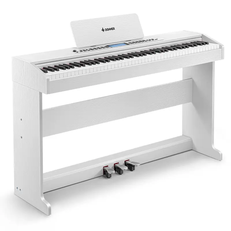 Donner DDP-95 Weighted Upright Digital Piano - White / Piano