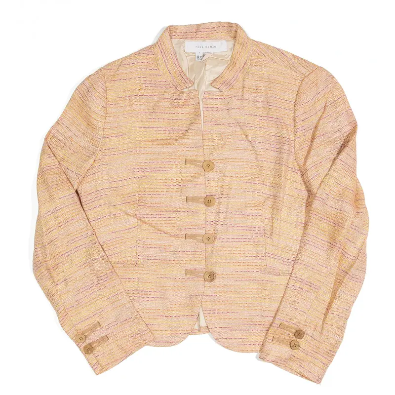 ZARA Pink Striped Blazer Jacket Womens M