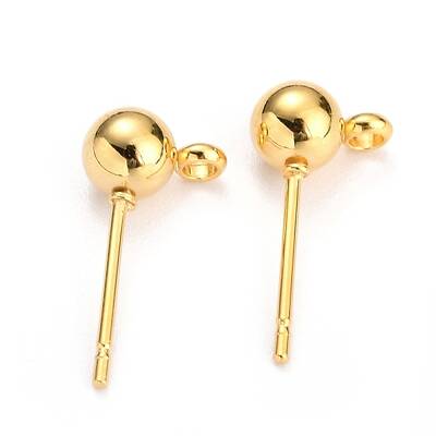 304 Stainless Steel Ball Post Stud Earring Findings