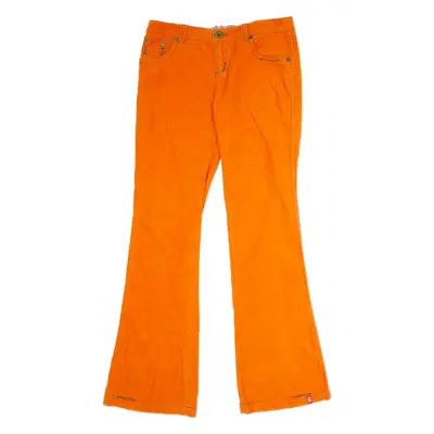 EDC BY ESPRIT Womens Corduroy Trousers Orange Regular Flared W32 L33