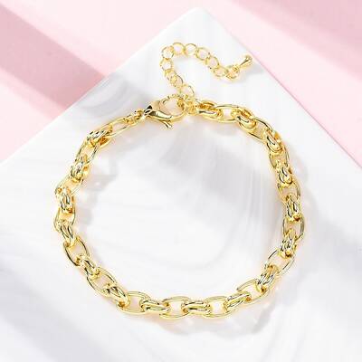 Brass Cable Chain Bracelets for Women Men