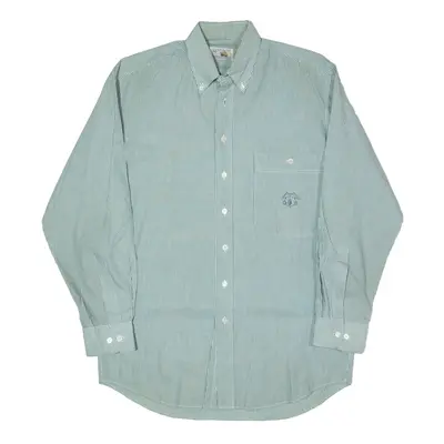 DUBBIN & HOLLINSHEAD Shirt Green 90s Striped Long Sleeve Mens S