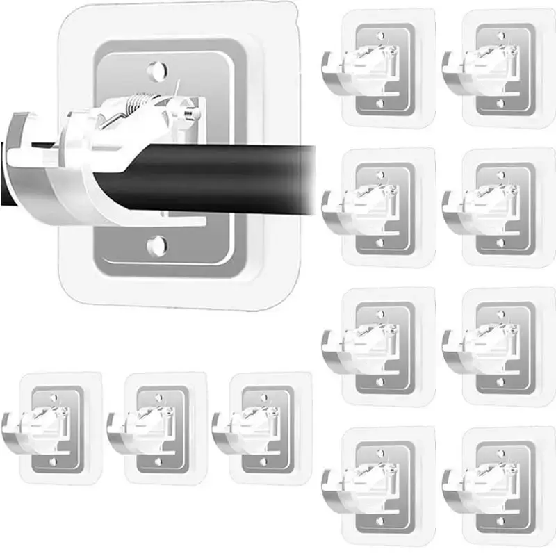 【12PCS】Free Adjustable Curtain Rod Hooks8 Counts Set No Drilling Self Adhesive Curtain Rod No Drill Curtain Rod Brackets ...