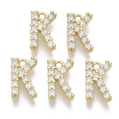 Brass Micro Pave Cubic Zirconia Charms
