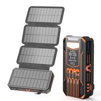 48000mAh Solar Charger Power Bank, Wireless Portable Charger with 4 Built-in Cables & 7 Outputs,15W Fast Charging Portable Po...
