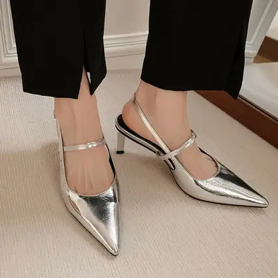 CHIKO Shelby Pointy Toe Block Heels Slingback Shoes
