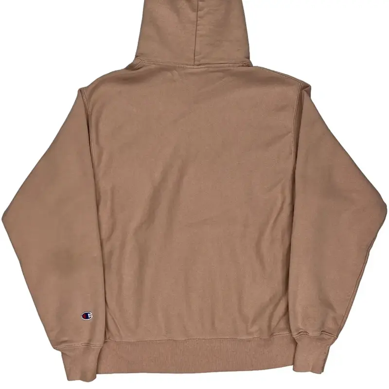 Reverse Weave Champion Oversized Hoodie - Medium Brown Cotton Blend