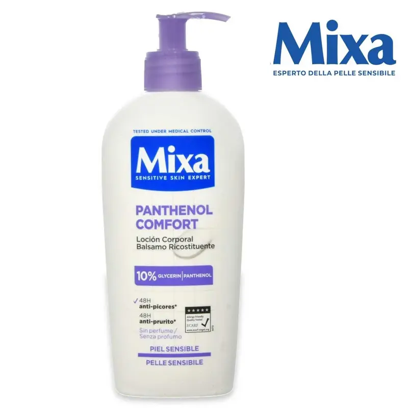 Mixa Body Panthenol Comfort Crema Lenitiva Pelle Tendenza Atopica Pump 250 Ml